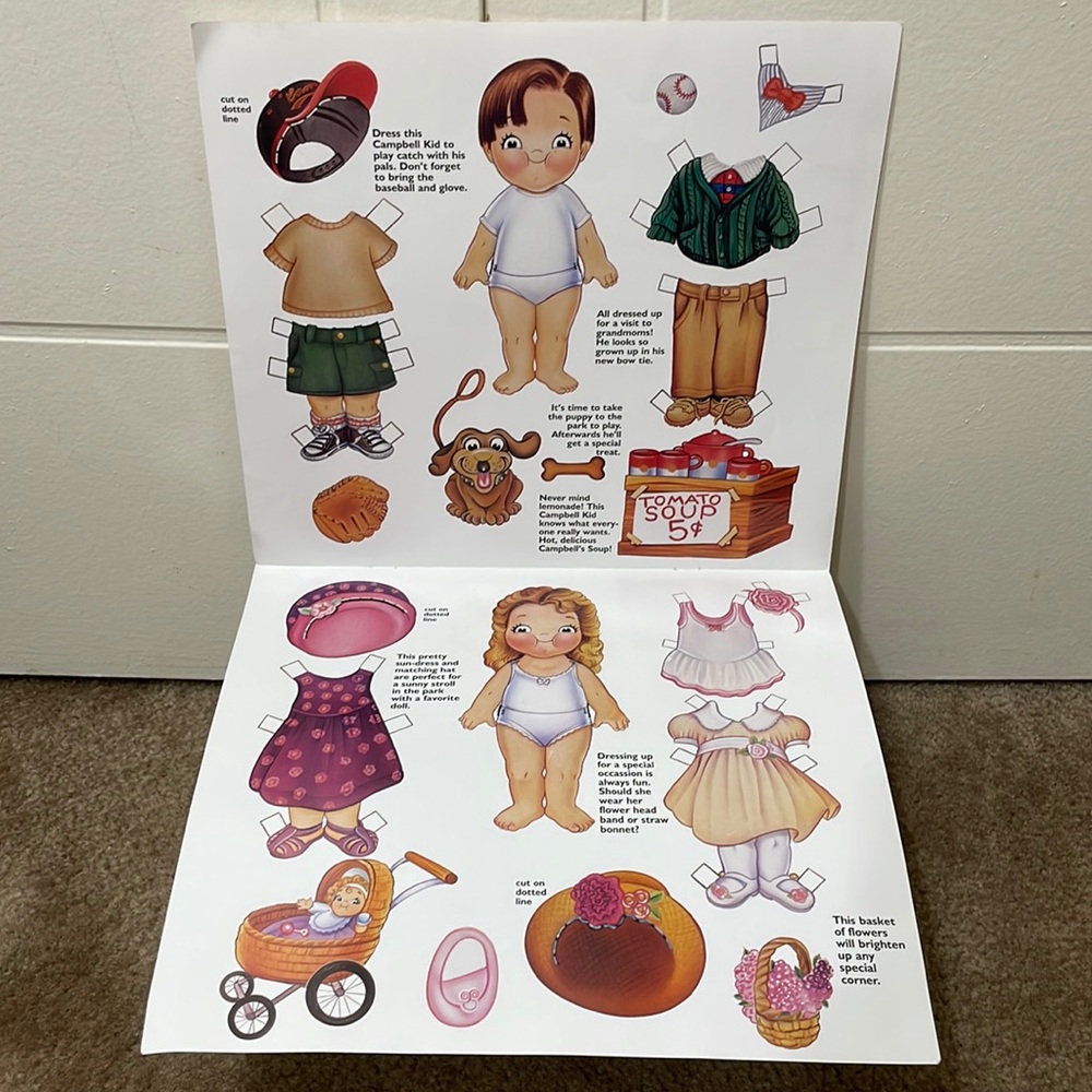 Vintage Campbell Soup Paper Cut Out Dolls